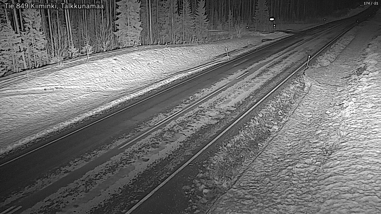 Weather Camera Image Väg 849 Kiiminki, Talkkunamaa, Oulu, Pohjois-Pohjanmaa