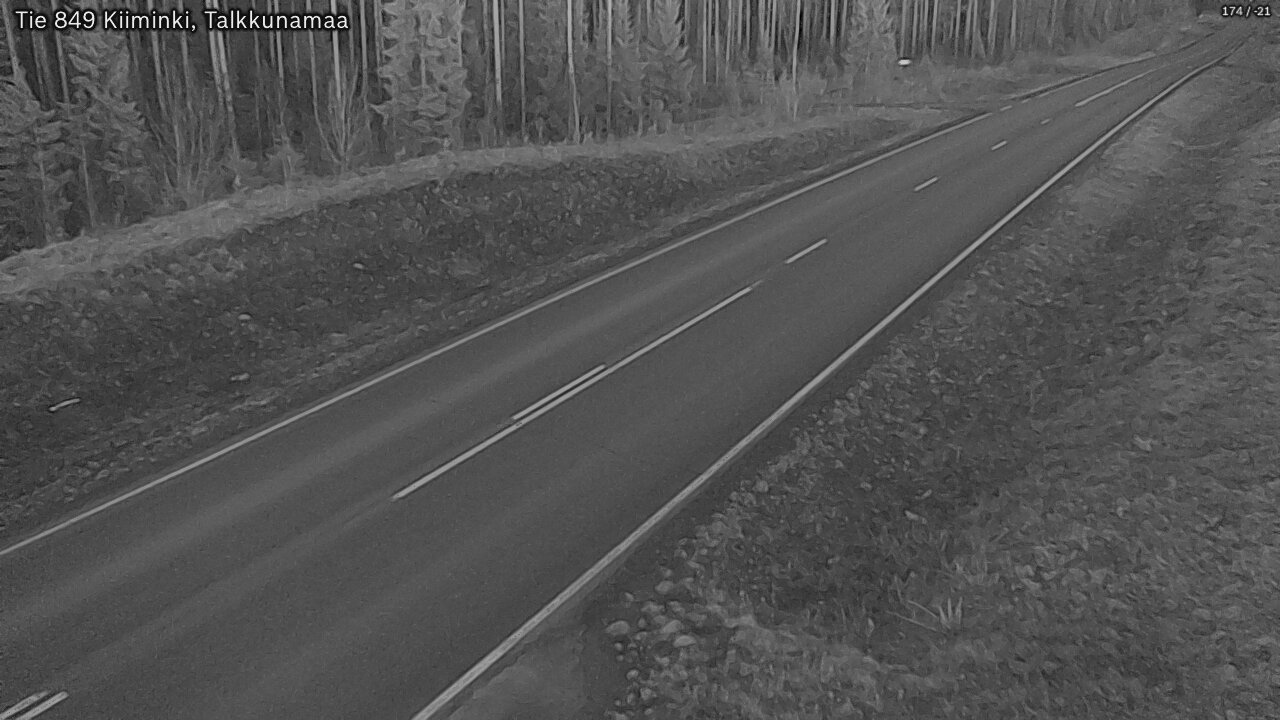 Weather Camera Image Väg 849 Kiiminki, Talkkunamaa, Oulu, Pohjois-Pohjanmaa