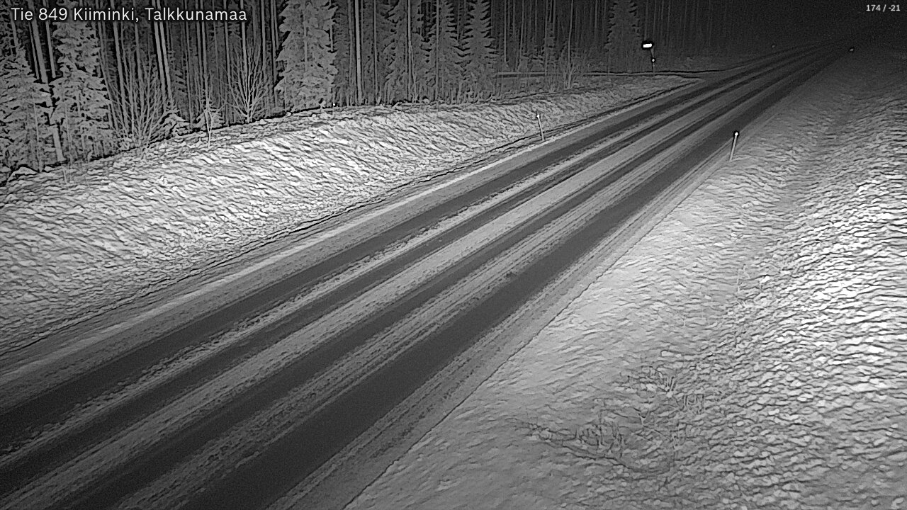 Weather Camera Image Väg 849 Kiiminki, Talkkunamaa, Oulu, Pohjois-Pohjanmaa