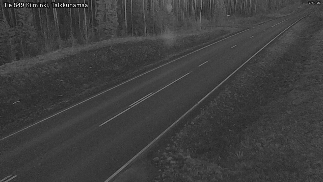Weather Camera Image Väg 849 Kiiminki, Talkkunamaa, Oulu, Pohjois-Pohjanmaa