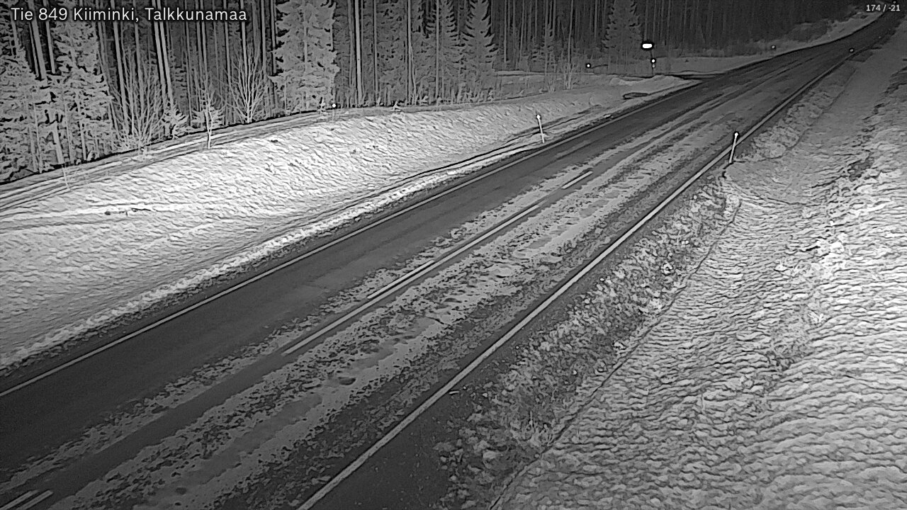 Weather Camera Image Väg 849 Kiiminki, Talkkunamaa, Oulu, Pohjois-Pohjanmaa