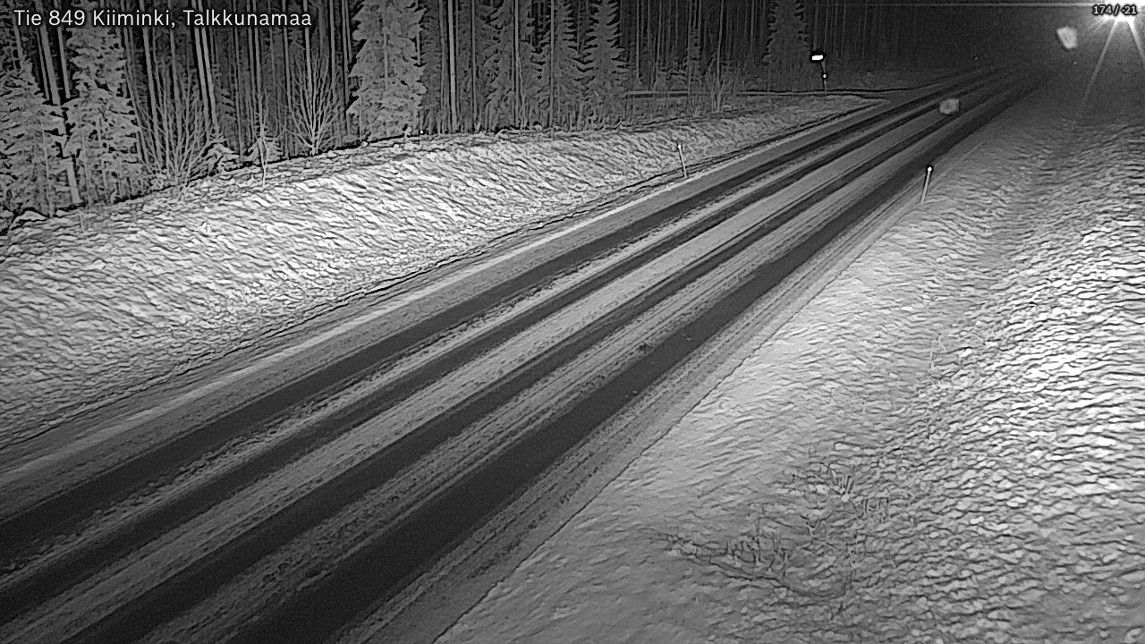 Weather Camera Image Väg 849 Kiiminki, Talkkunamaa, Oulu, Pohjois-Pohjanmaa
