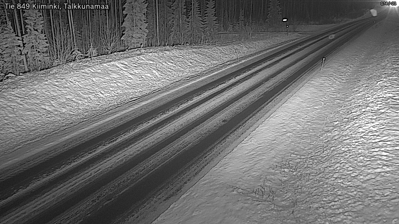 Weather Camera Image Väg 849 Kiiminki, Talkkunamaa, Oulu, Pohjois-Pohjanmaa