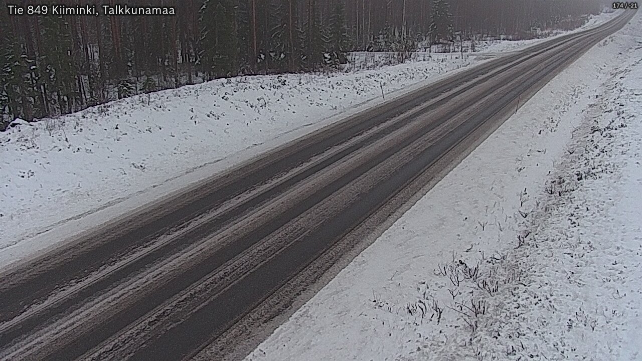 Weather Camera Image Väg 849 Kiiminki, Talkkunamaa, Oulu, Pohjois-Pohjanmaa