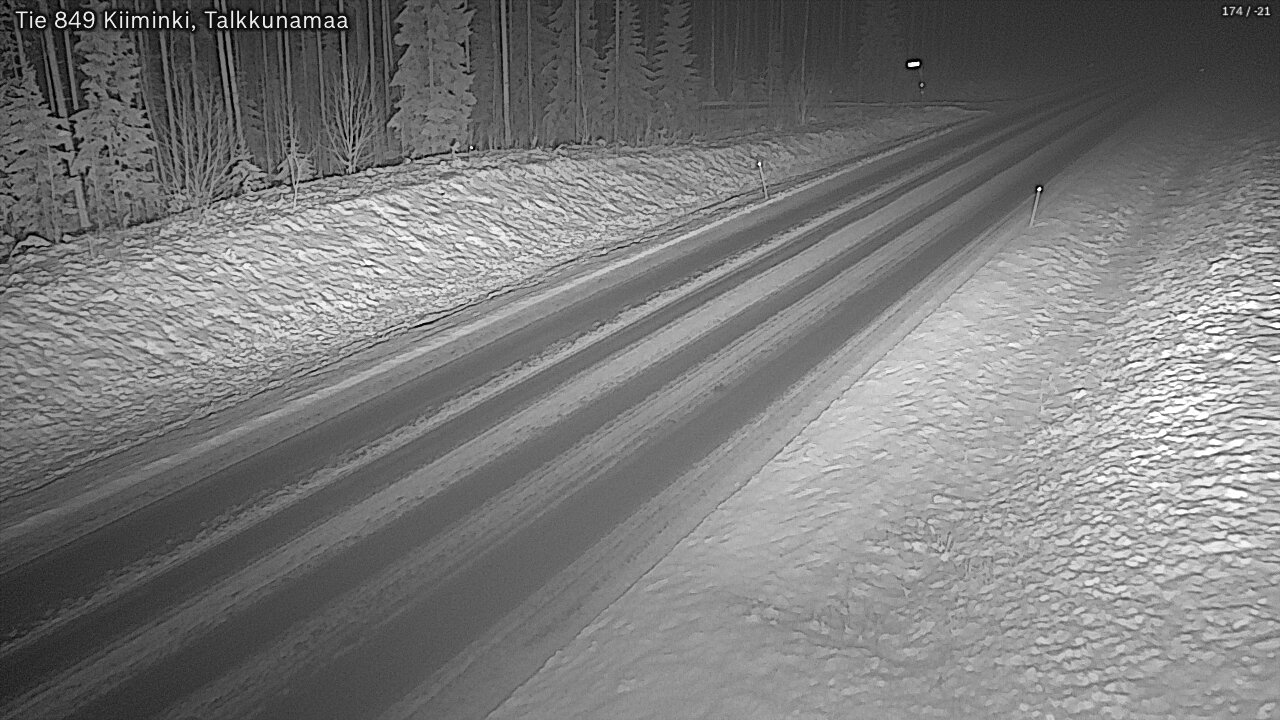 Weather Camera Image Väg 849 Kiiminki, Talkkunamaa, Oulu, Pohjois-Pohjanmaa