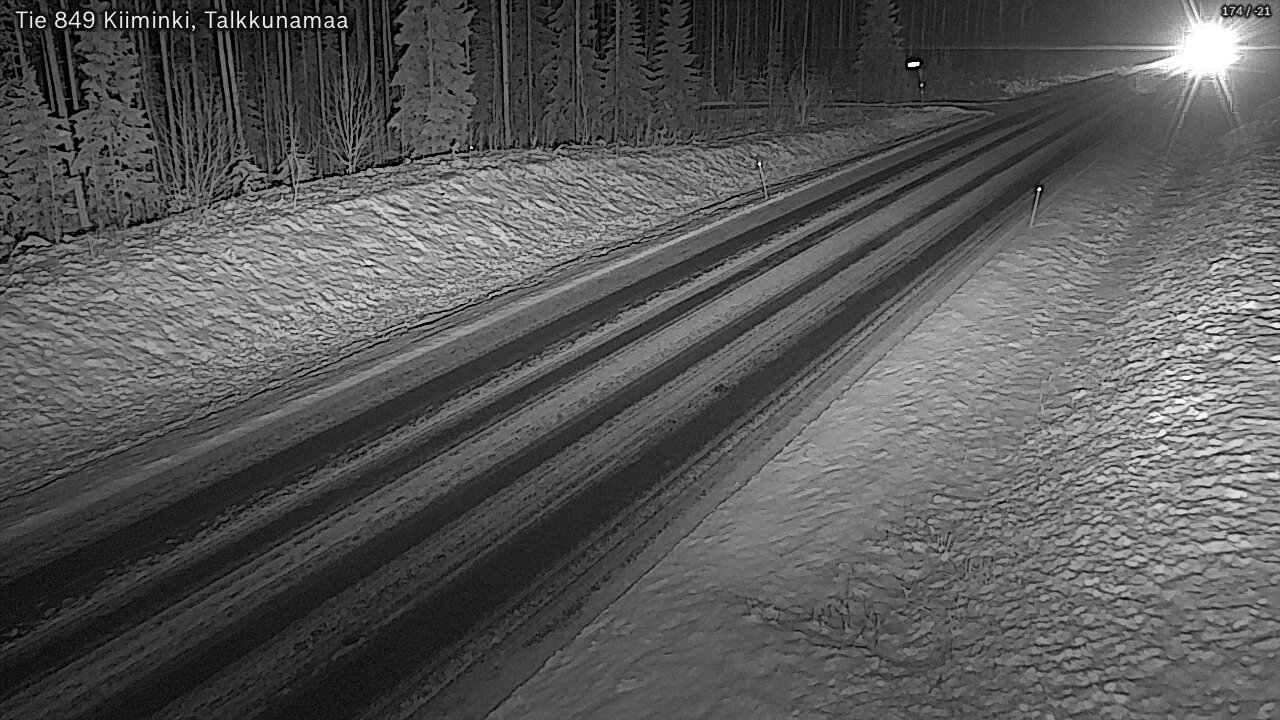 Weather Camera Image Väg 849 Kiiminki, Talkkunamaa, Oulu, Pohjois-Pohjanmaa