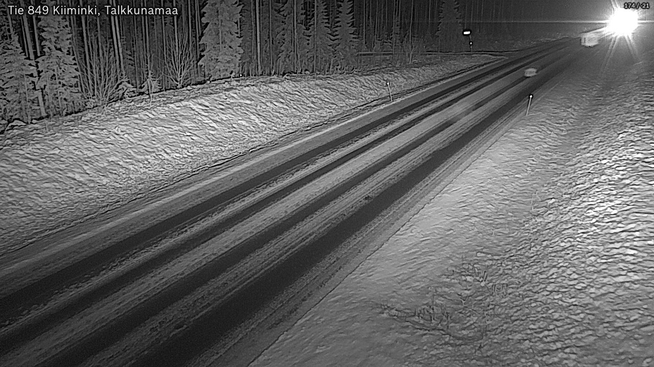 Weather Camera Image Väg 849 Kiiminki, Talkkunamaa, Oulu, Pohjois-Pohjanmaa