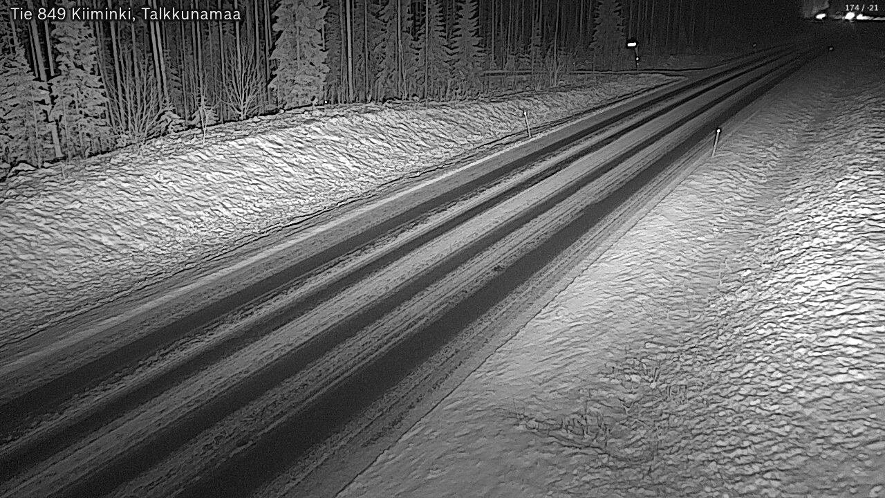 Weather Camera Image Väg 849 Kiiminki, Talkkunamaa, Oulu, Pohjois-Pohjanmaa
