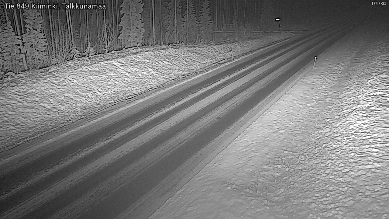 Weather Camera Image Väg 849 Kiiminki, Talkkunamaa, Oulu, Pohjois-Pohjanmaa