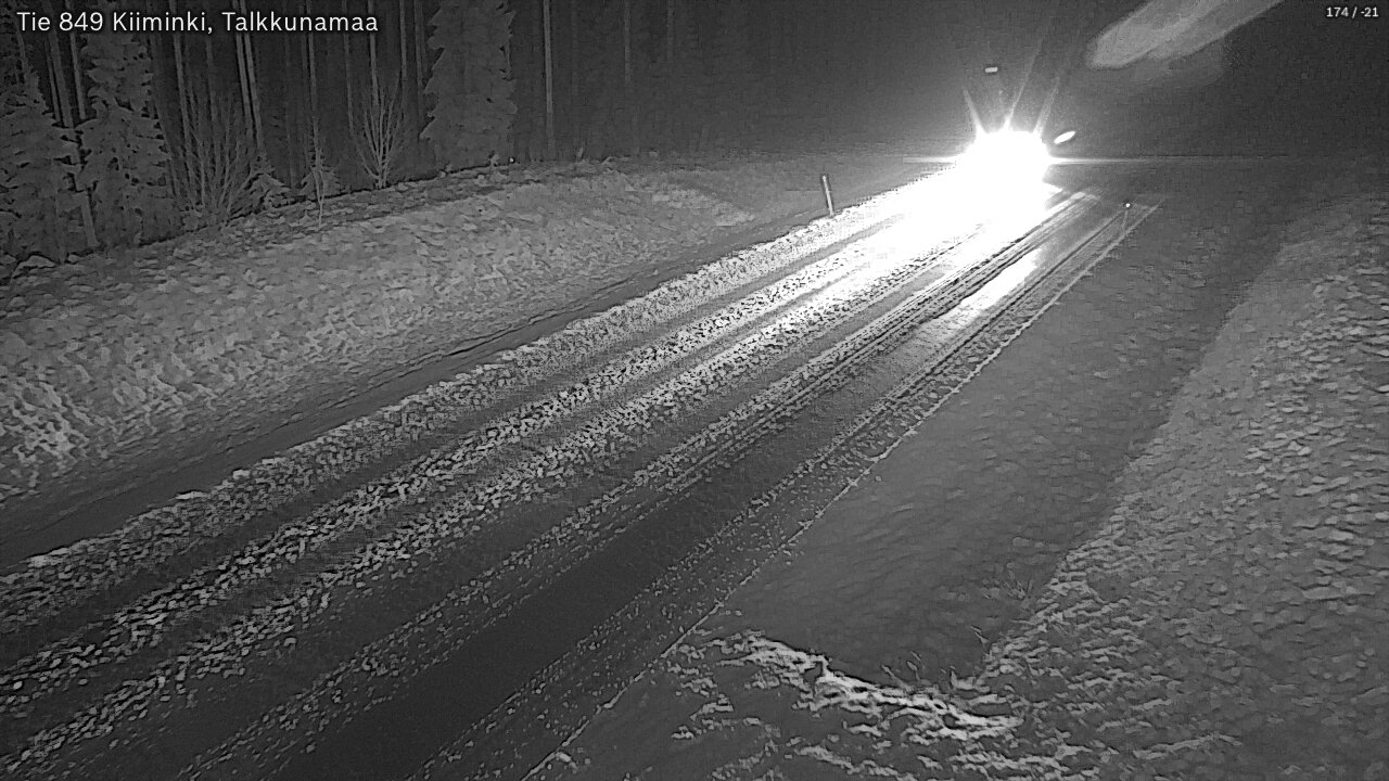 Weather Camera Image Väg 849 Kiiminki, Talkkunamaa, Oulu, Pohjois-Pohjanmaa