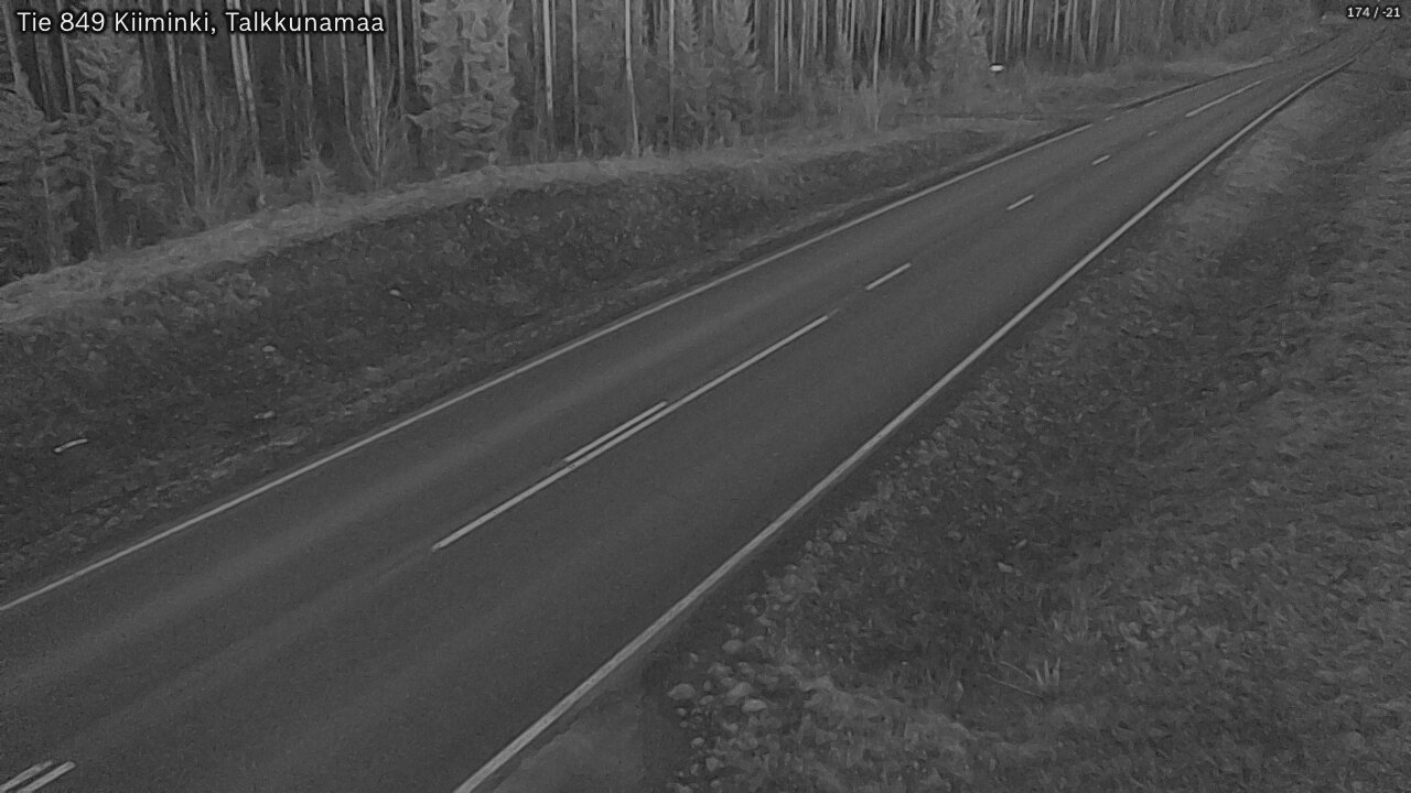 Weather Camera Image Väg 849 Kiiminki, Talkkunamaa, Oulu, Pohjois-Pohjanmaa