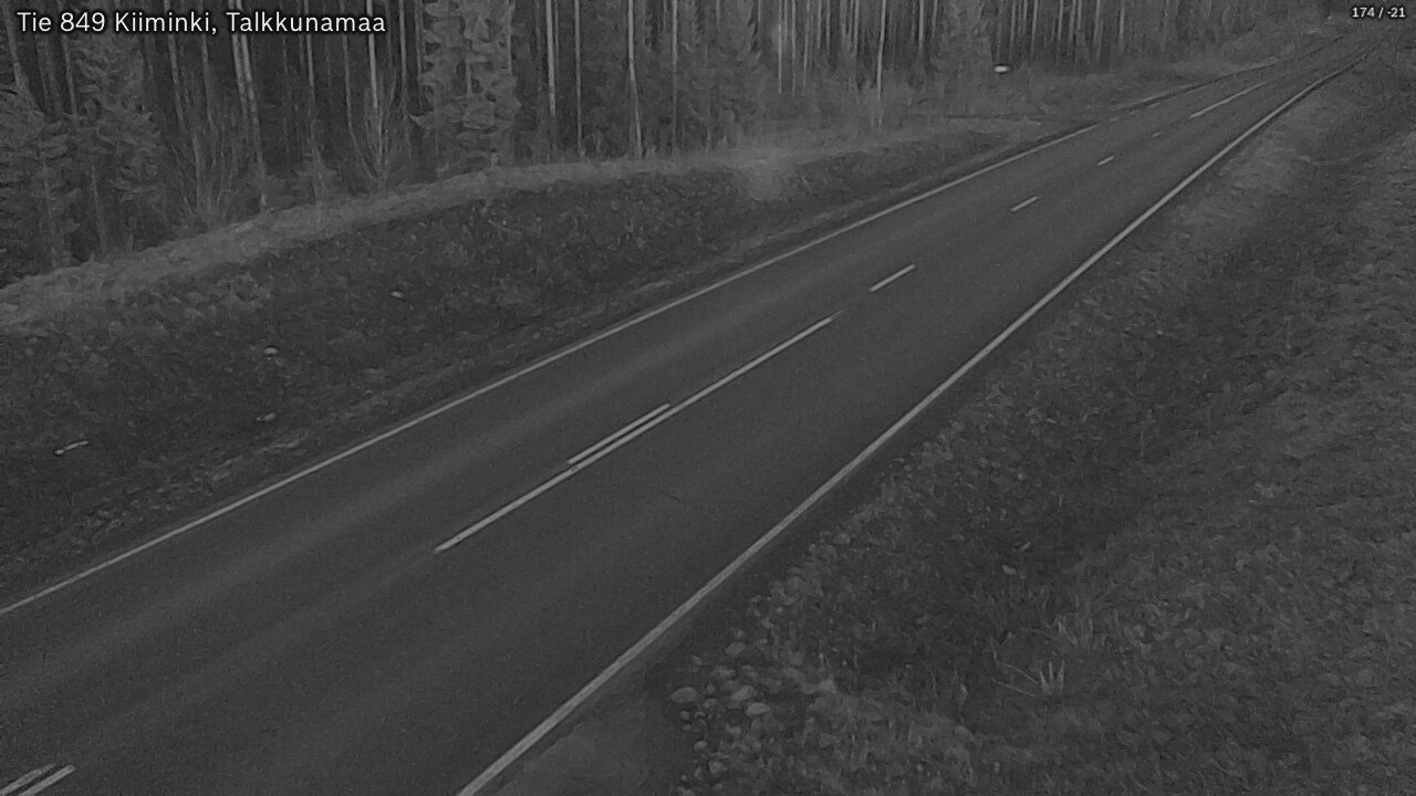 Weather Camera Image Väg 849 Kiiminki, Talkkunamaa, Oulu, Pohjois-Pohjanmaa