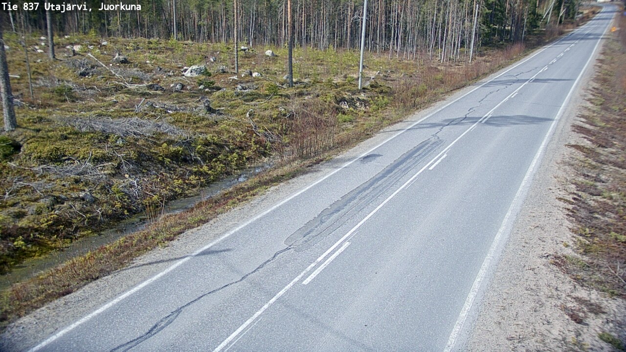 Weather Camera Image Väg 837 Utajärvi, Juorkuna, Utajärvi, Pohjois-Pohjanmaa