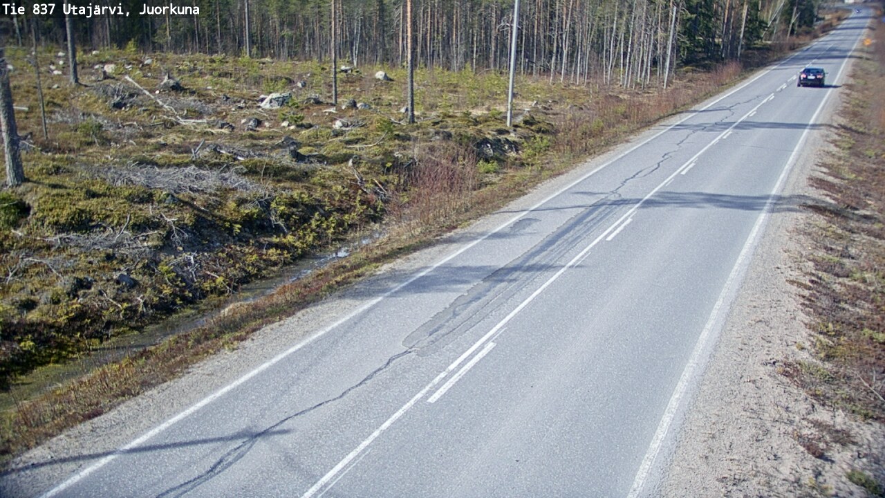 Weather Camera Image Väg 837 Utajärvi, Juorkuna, Utajärvi, Pohjois-Pohjanmaa