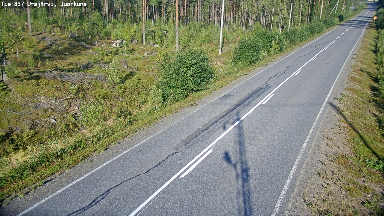 Weather Camera Image Road 837 Utajärvi, Juorkuna, Utajärvi, Pohjois-Pohjanmaa