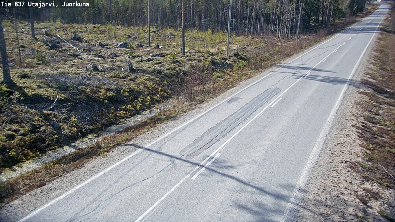 Weather Camera Image Väg 837 Utajärvi, Juorkuna, Utajärvi, Pohjois-Pohjanmaa