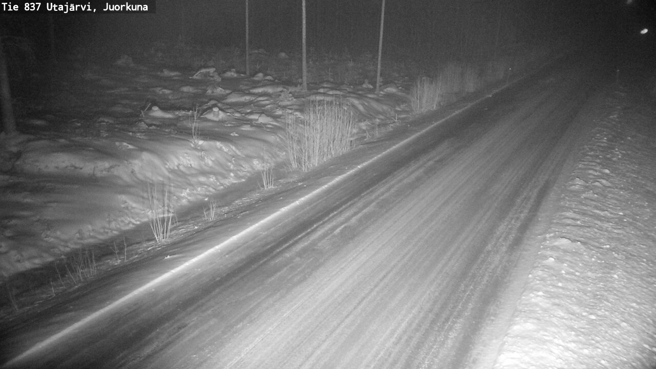 Weather Camera Image Väg 837 Utajärvi, Juorkuna, Utajärvi, Pohjois-Pohjanmaa