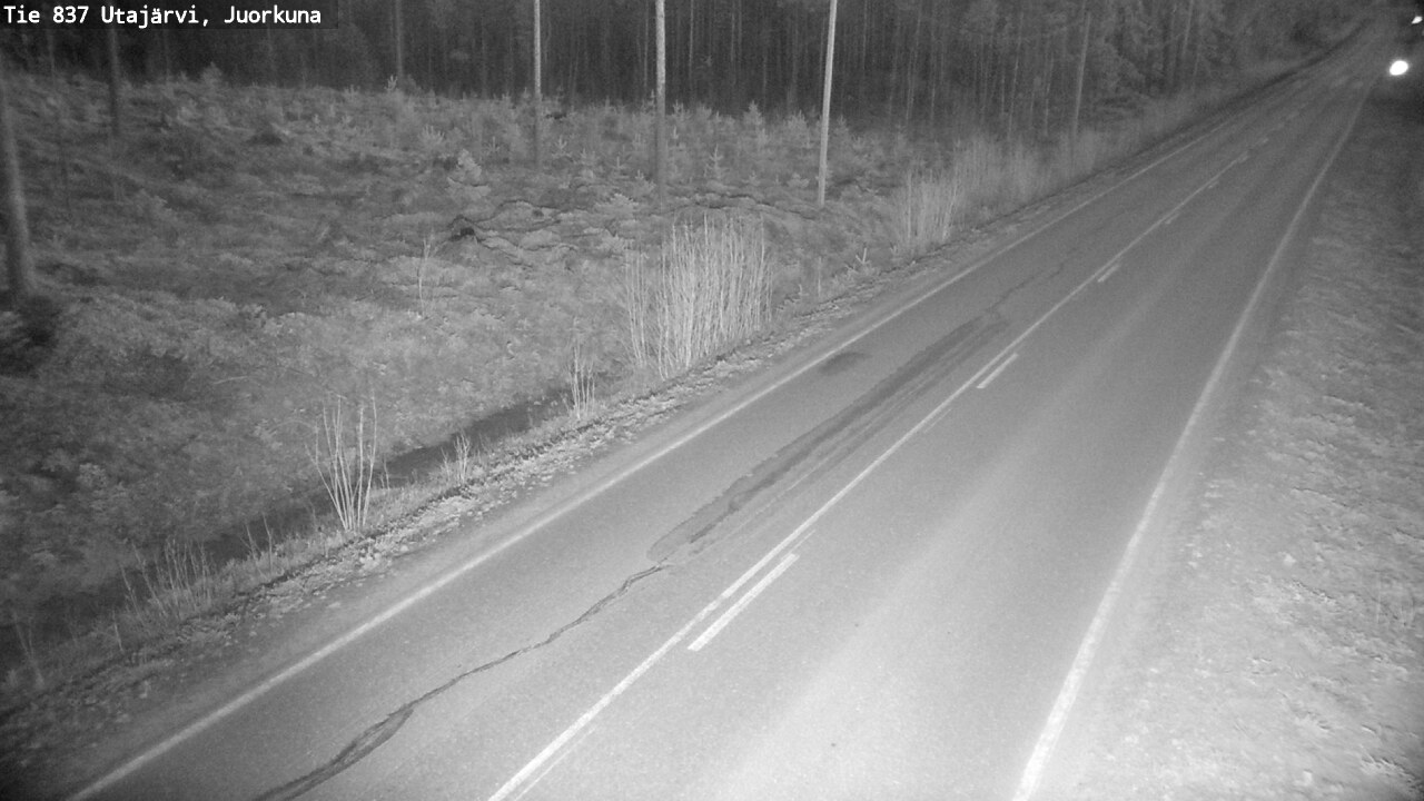 Weather Camera Image Väg 837 Utajärvi, Juorkuna, Utajärvi, Pohjois-Pohjanmaa