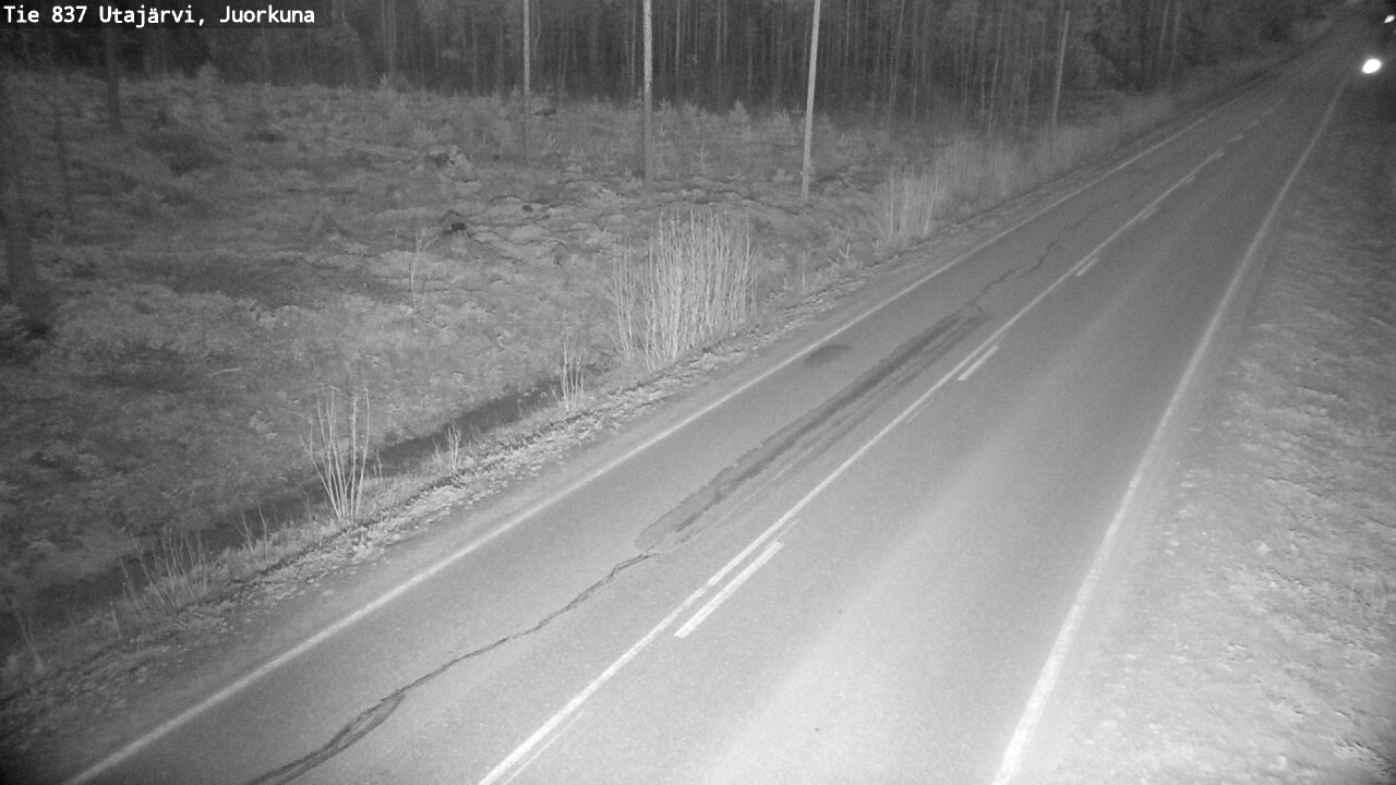 Weather Camera Image Väg 837 Utajärvi, Juorkuna, Utajärvi, Pohjois-Pohjanmaa