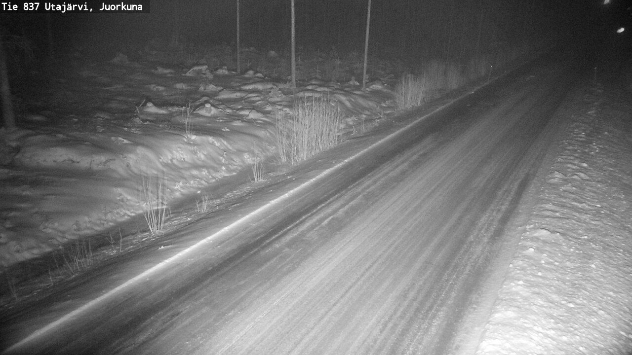 Weather Camera Image Väg 837 Utajärvi, Juorkuna, Utajärvi, Pohjois-Pohjanmaa