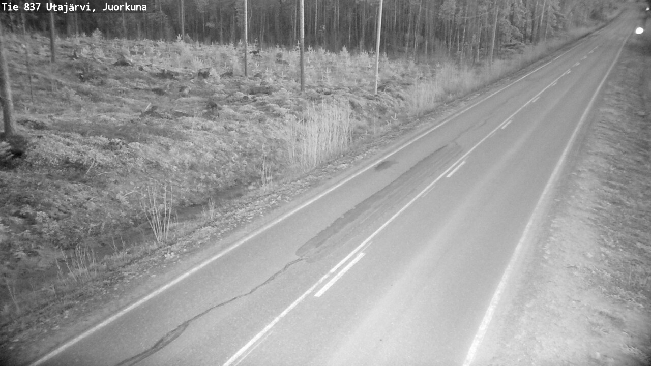 Weather Camera Image Väg 837 Utajärvi, Juorkuna, Utajärvi, Pohjois-Pohjanmaa