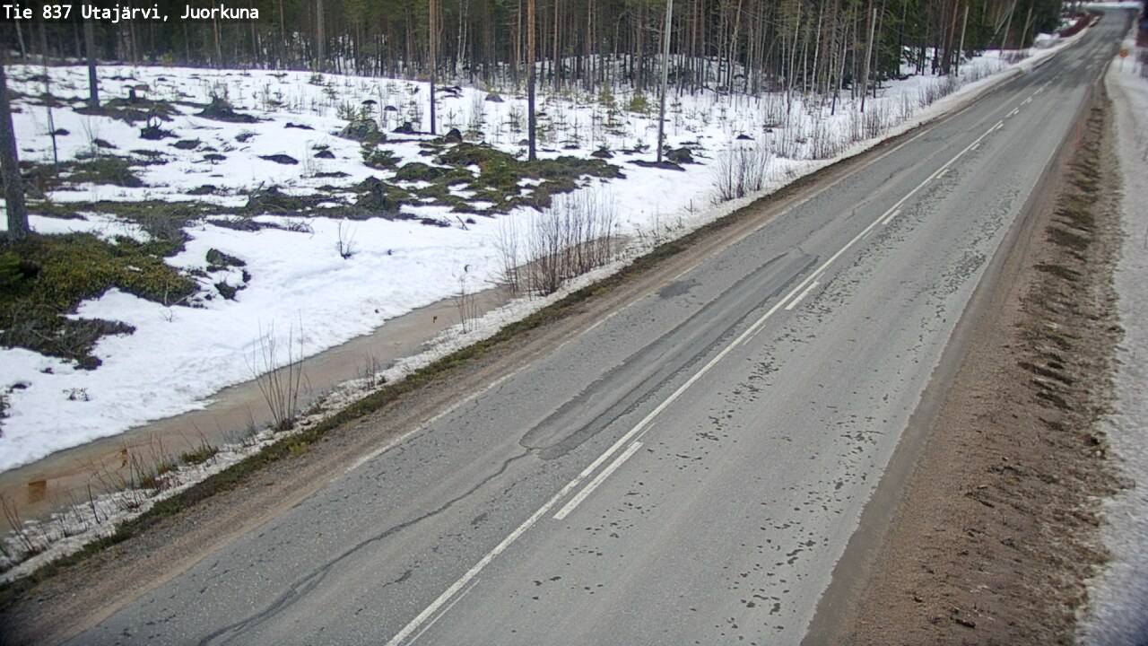 Weather Camera Image Väg 837 Utajärvi, Juorkuna, Utajärvi, Pohjois-Pohjanmaa