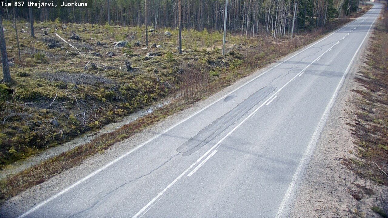 Weather Camera Image Väg 837 Utajärvi, Juorkuna, Utajärvi, Pohjois-Pohjanmaa
