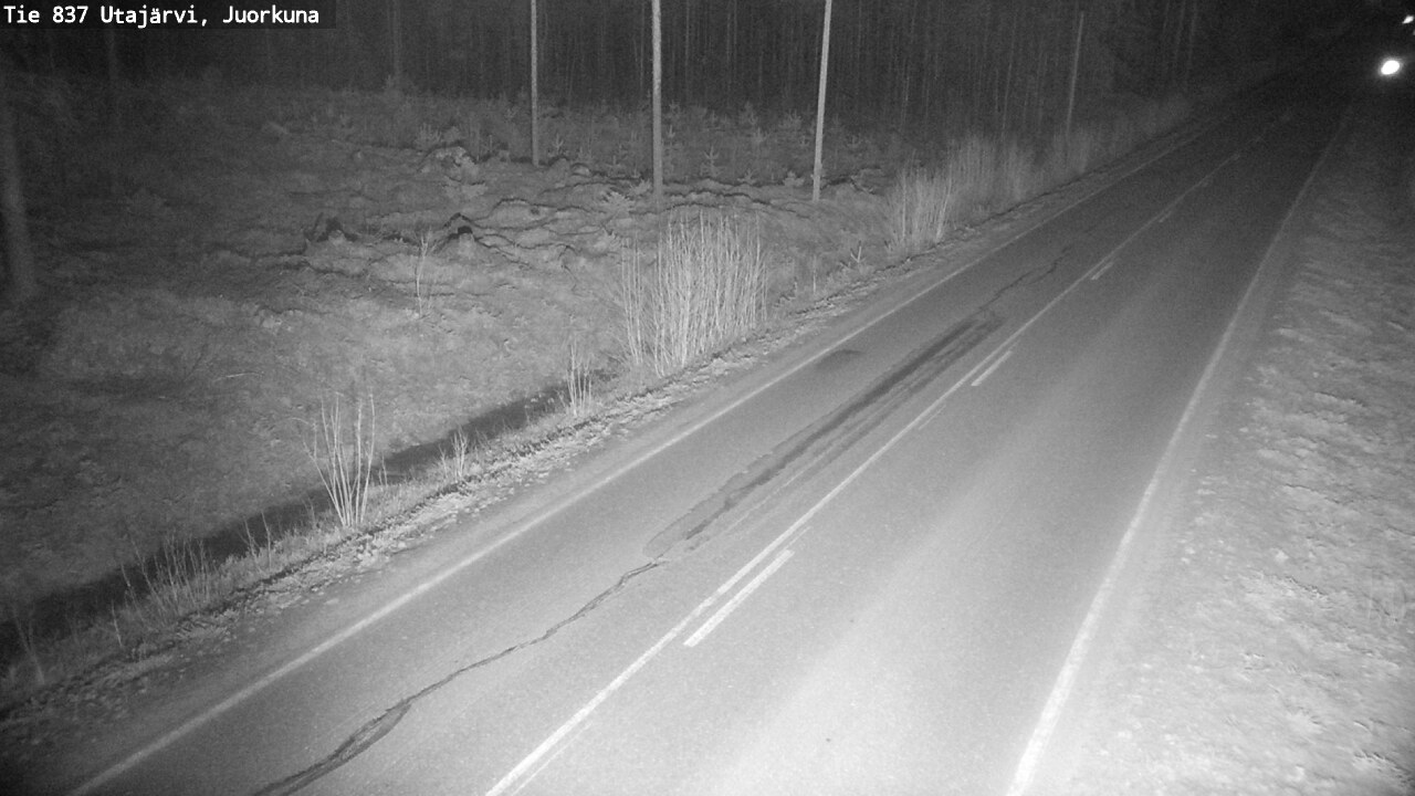 Weather Camera Image Väg 837 Utajärvi, Juorkuna, Utajärvi, Pohjois-Pohjanmaa