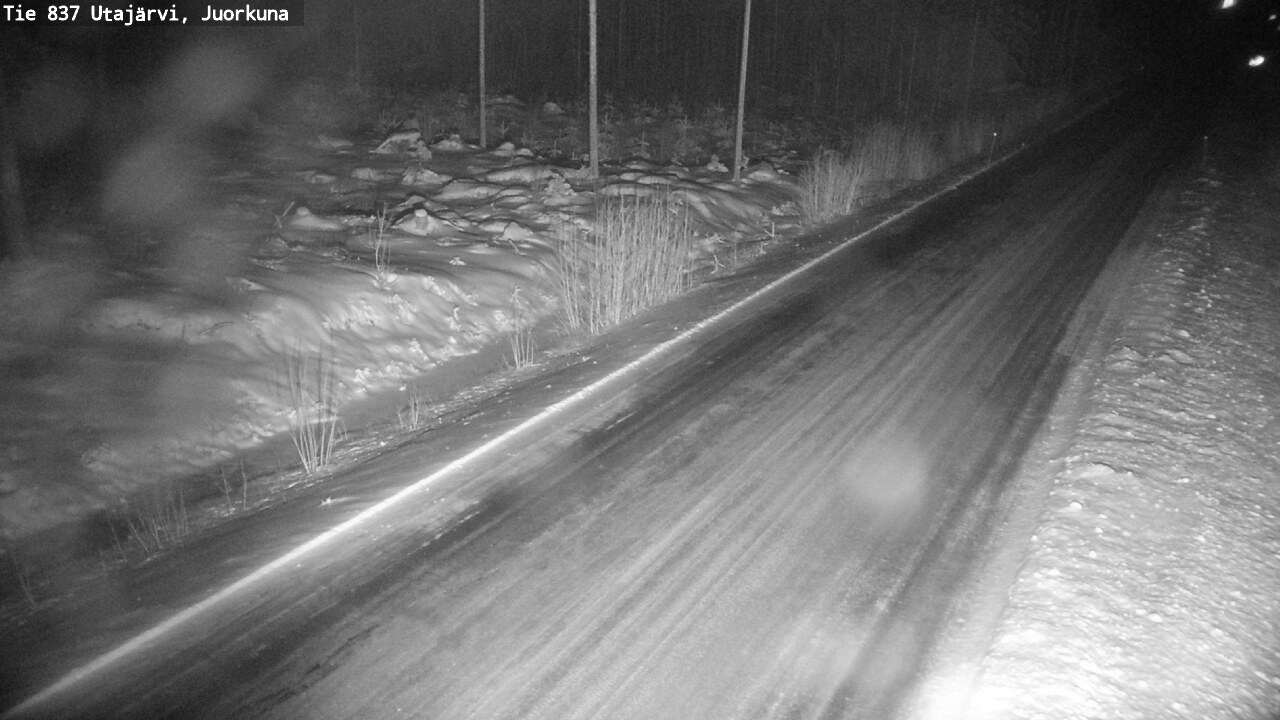 Weather Camera Image Väg 837 Utajärvi, Juorkuna, Utajärvi, Pohjois-Pohjanmaa