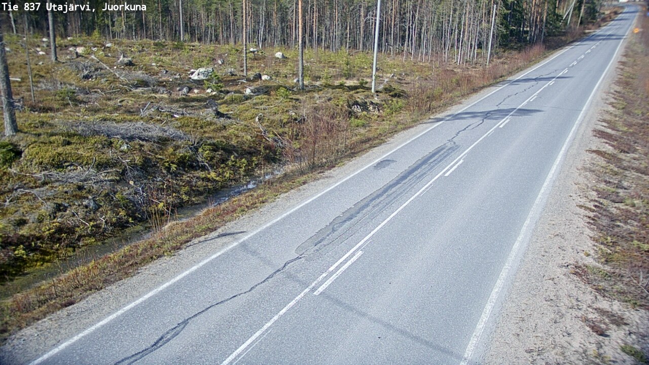 Weather Camera Image Väg 837 Utajärvi, Juorkuna, Utajärvi, Pohjois-Pohjanmaa