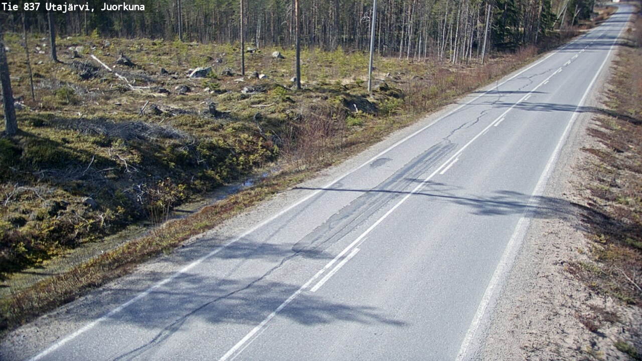 Weather Camera Image Väg 837 Utajärvi, Juorkuna, Utajärvi, Pohjois-Pohjanmaa