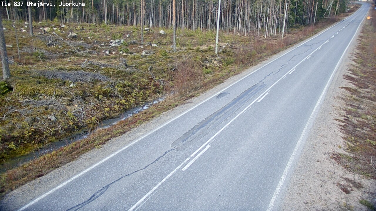 Weather Camera Image Väg 837 Utajärvi, Juorkuna, Utajärvi, Pohjois-Pohjanmaa