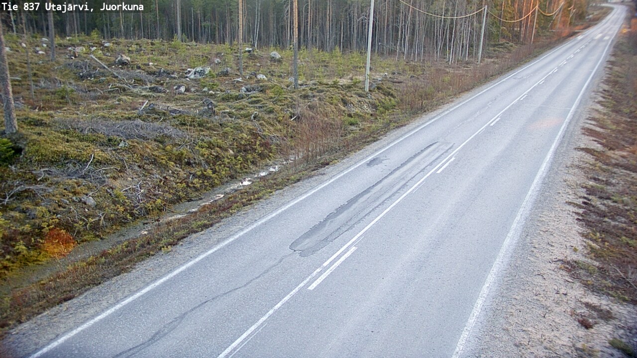Weather Camera Image Väg 837 Utajärvi, Juorkuna, Utajärvi, Pohjois-Pohjanmaa
