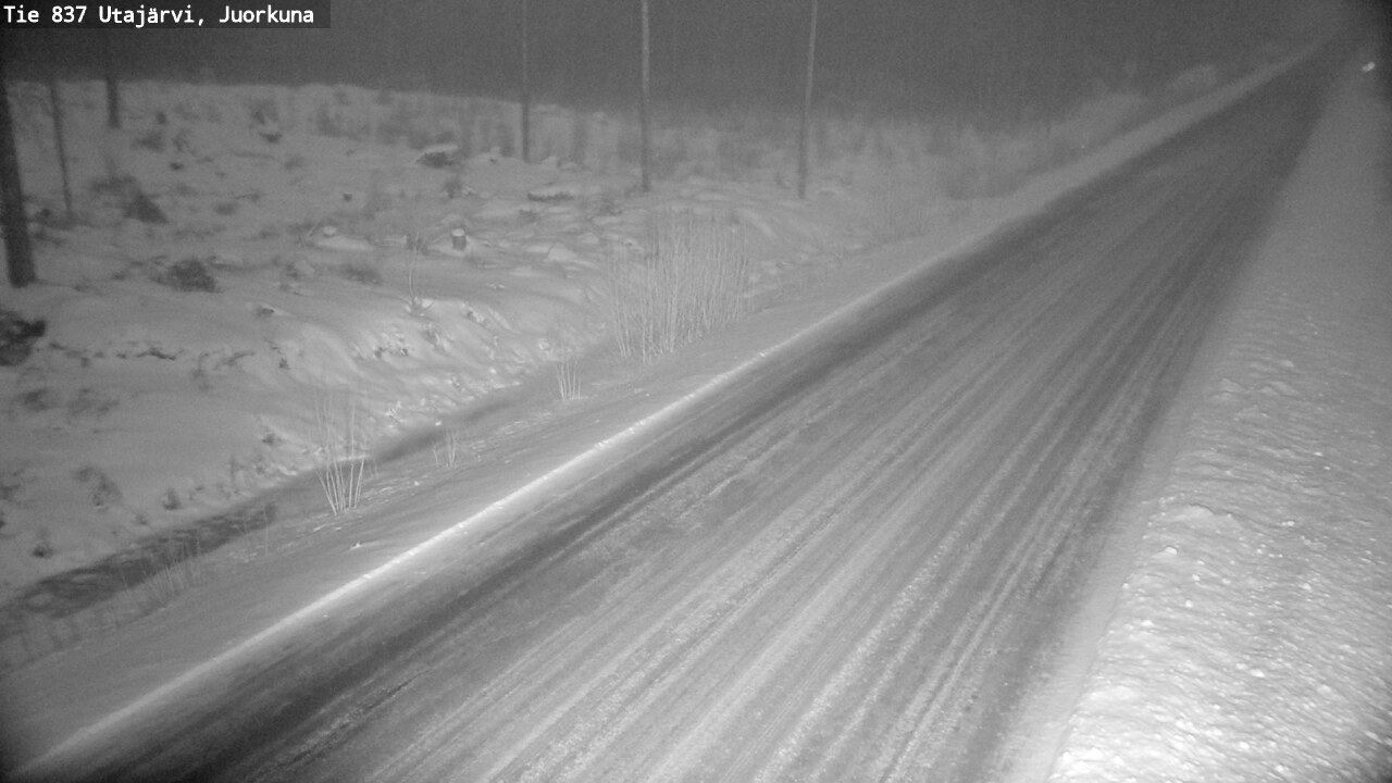 Weather Camera Image Väg 837 Utajärvi, Juorkuna, Utajärvi, Pohjois-Pohjanmaa