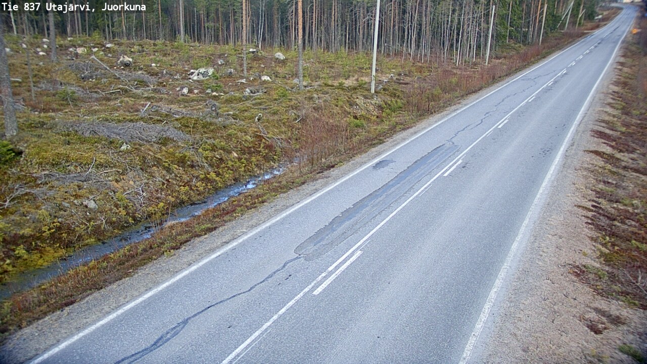 Weather Camera Image Väg 837 Utajärvi, Juorkuna, Utajärvi, Pohjois-Pohjanmaa