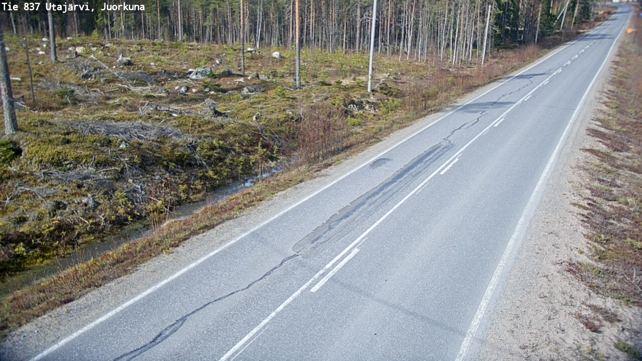 Weather Camera Image Väg 837 Utajärvi, Juorkuna, Utajärvi, Pohjois-Pohjanmaa