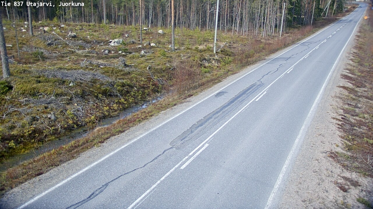 Weather Camera Image Väg 837 Utajärvi, Juorkuna, Utajärvi, Pohjois-Pohjanmaa