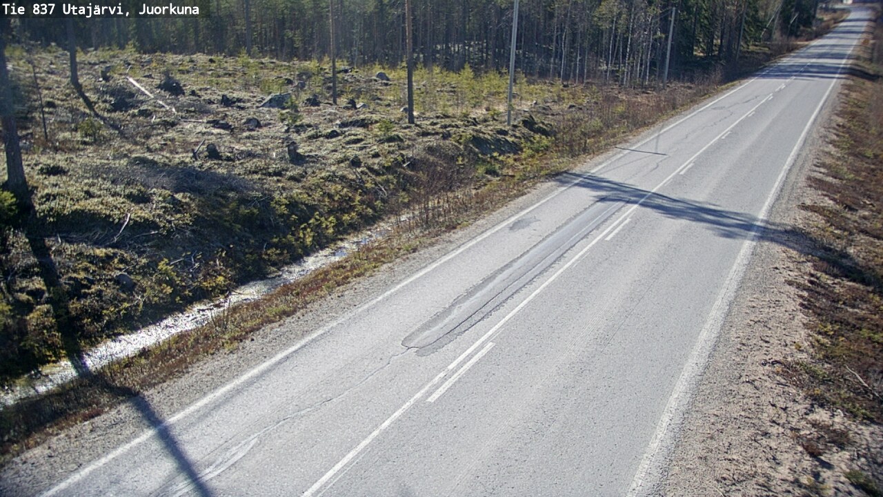 Weather Camera Image Väg 837 Utajärvi, Juorkuna, Utajärvi, Pohjois-Pohjanmaa