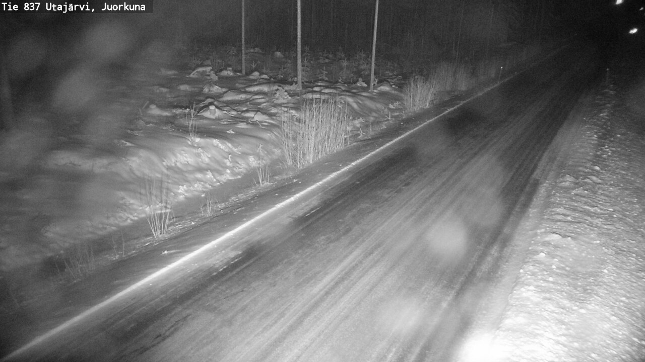 Weather Camera Image Väg 837 Utajärvi, Juorkuna, Utajärvi, Pohjois-Pohjanmaa