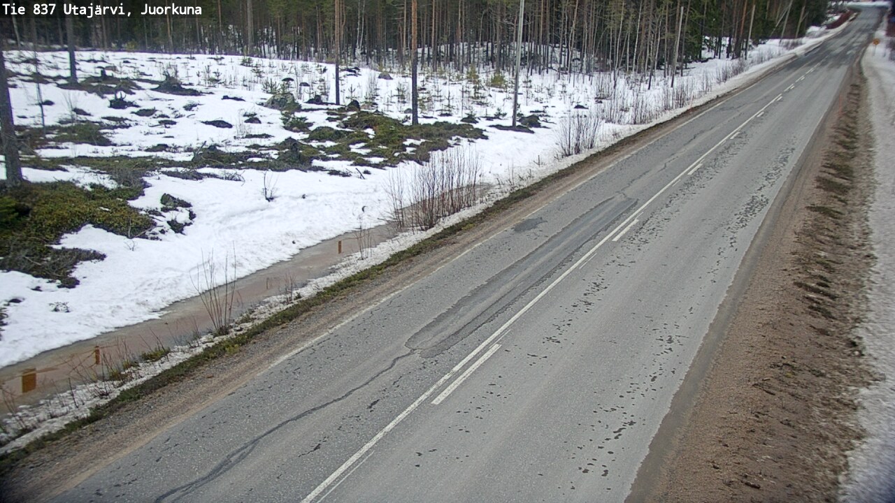 Weather Camera Image Road 837 Utajärvi, Juorkuna, Utajärvi, Pohjois-Pohjanmaa