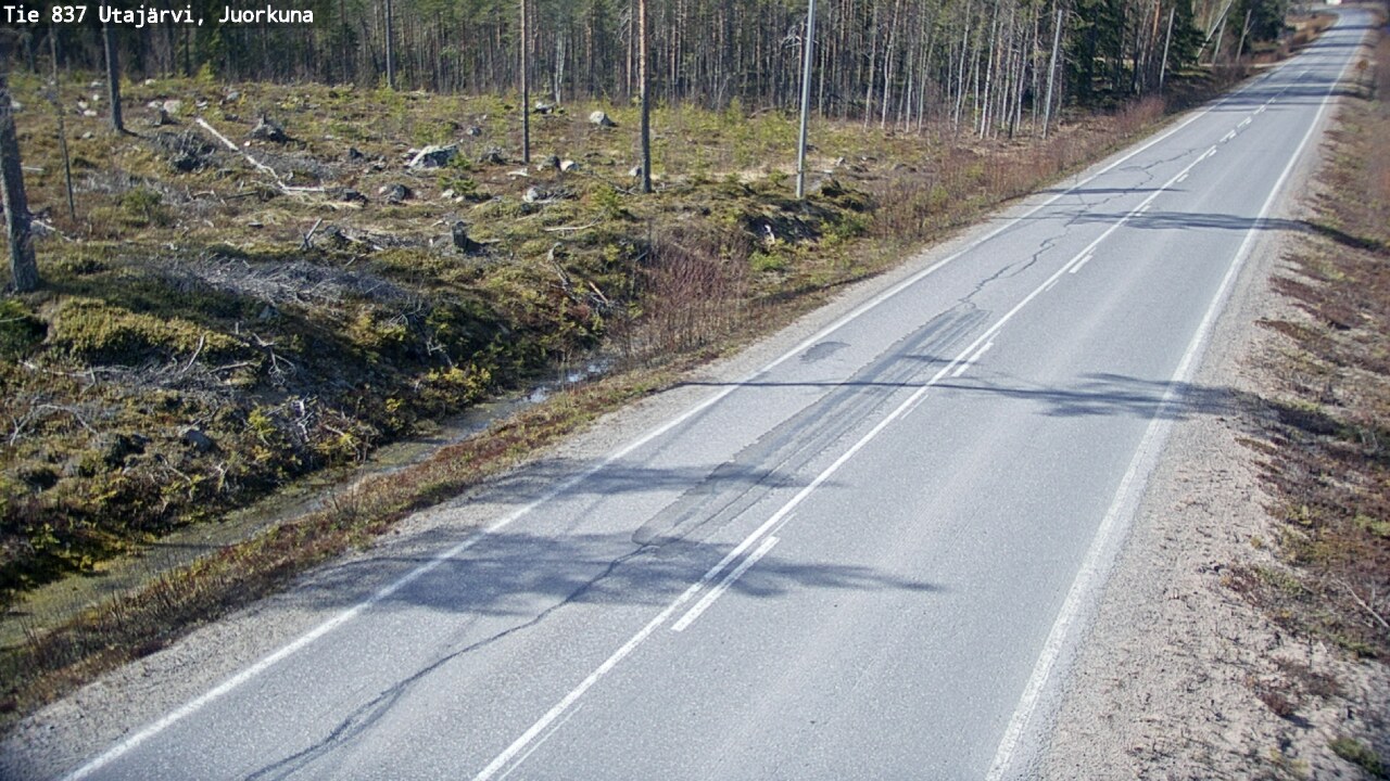 Weather Camera Image Väg 837 Utajärvi, Juorkuna, Utajärvi, Pohjois-Pohjanmaa