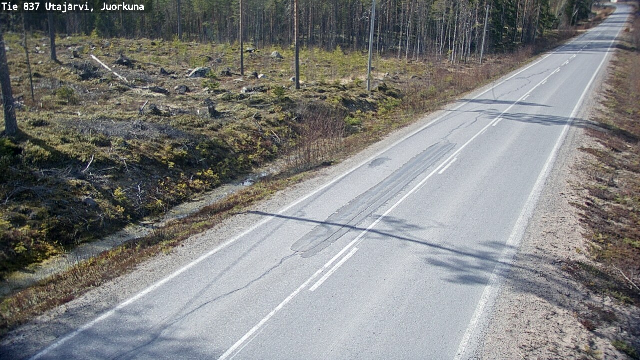 Weather Camera Image Väg 837 Utajärvi, Juorkuna, Utajärvi, Pohjois-Pohjanmaa