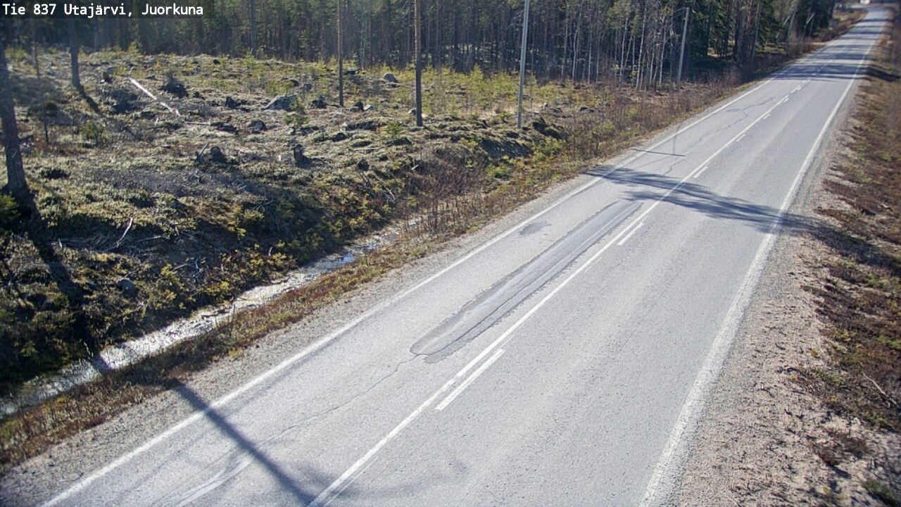 Weather Camera Image Väg 837 Utajärvi, Juorkuna, Utajärvi, Pohjois-Pohjanmaa