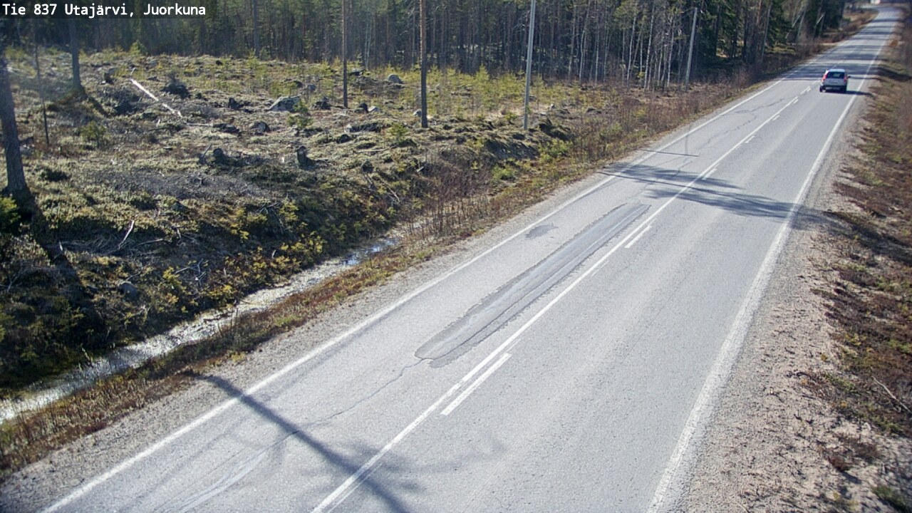 Weather Camera Image Väg 837 Utajärvi, Juorkuna, Utajärvi, Pohjois-Pohjanmaa