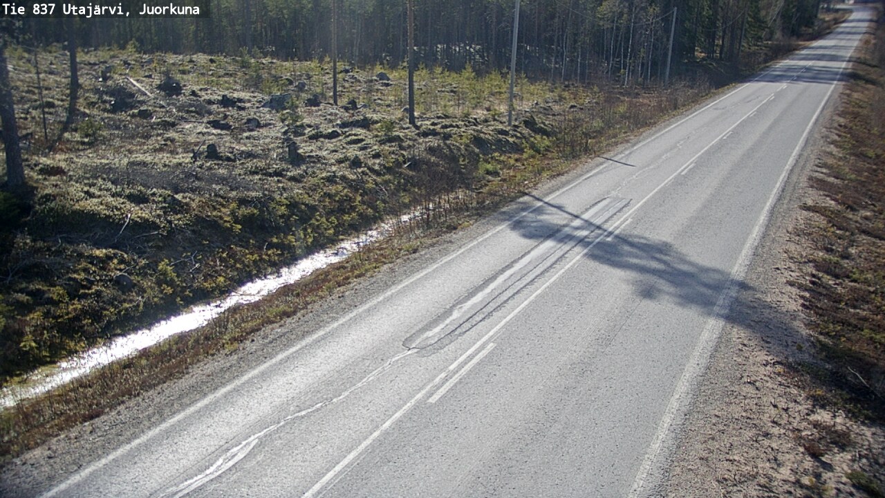 Weather Camera Image Väg 837 Utajärvi, Juorkuna, Utajärvi, Pohjois-Pohjanmaa