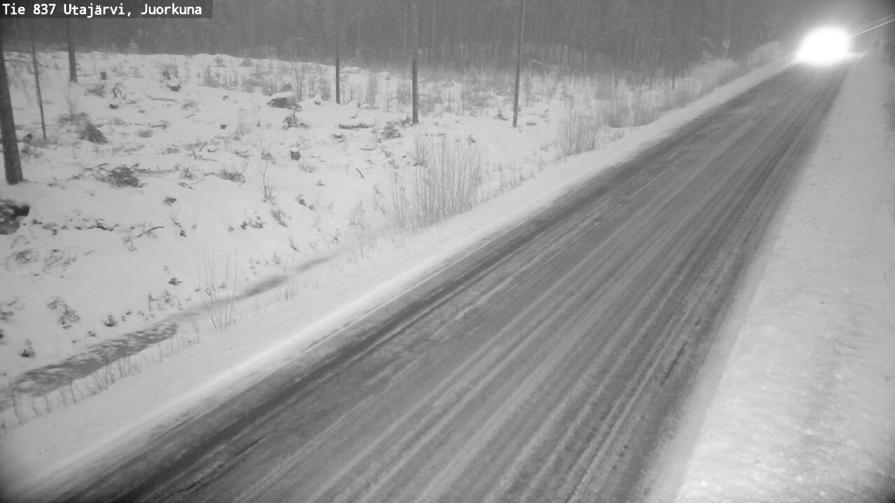 Weather Camera Image Väg 837 Utajärvi, Juorkuna, Utajärvi, Pohjois-Pohjanmaa