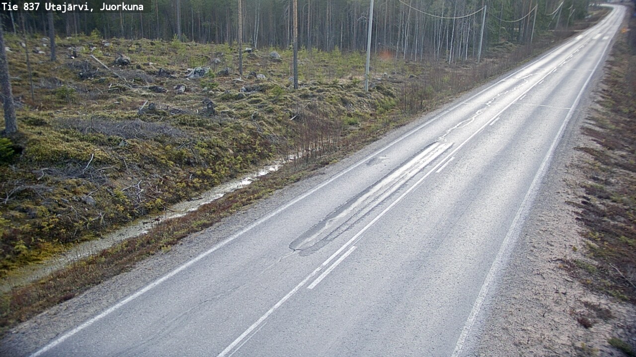 Weather Camera Image Väg 837 Utajärvi, Juorkuna, Utajärvi, Pohjois-Pohjanmaa