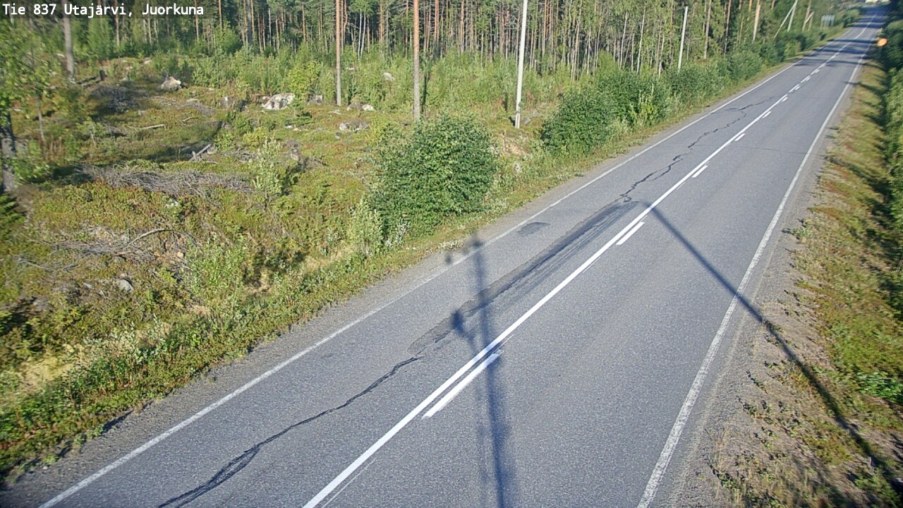 Weather Camera Image Road 837 Utajärvi, Juorkuna, Utajärvi, Pohjois-Pohjanmaa