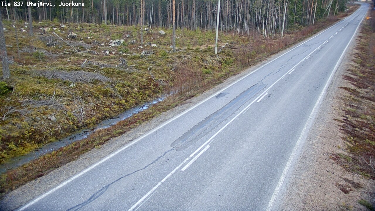 Weather Camera Image Väg 837 Utajärvi, Juorkuna, Utajärvi, Pohjois-Pohjanmaa