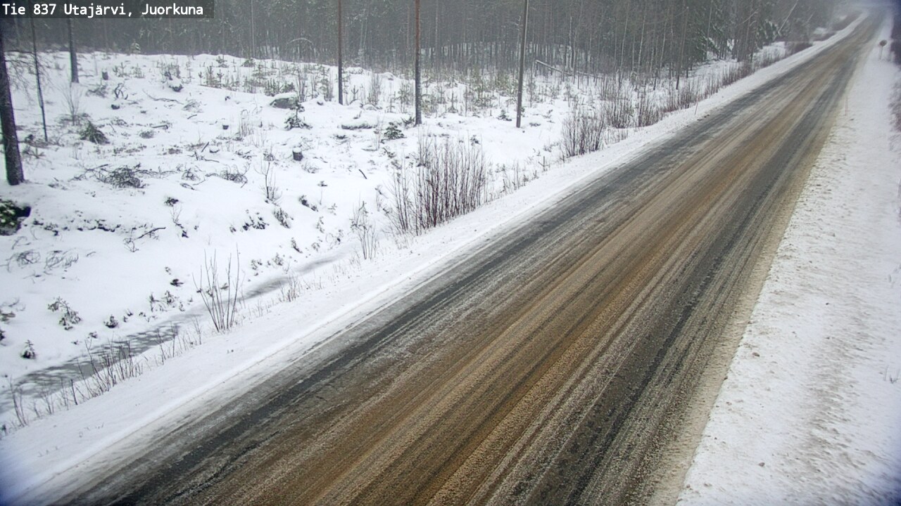 Weather Camera Image Väg 837 Utajärvi, Juorkuna, Utajärvi, Pohjois-Pohjanmaa